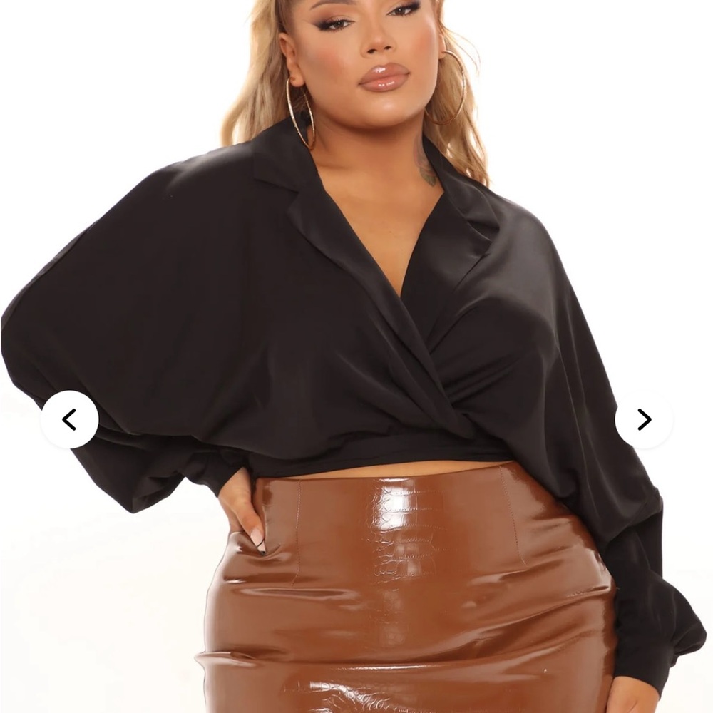 Black Wrap Blouse